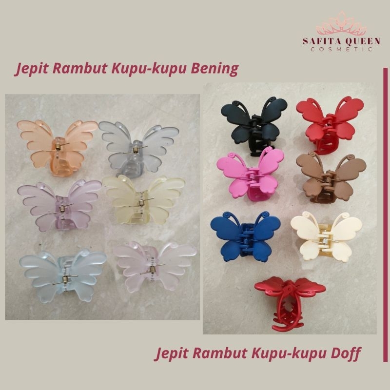 Jepit Rambut Kupu-kupu Bening | Jepit Rambut Kupu-kupu Doff | Jedai Kupu-kupu