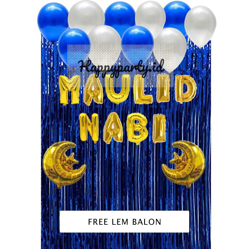 PAKET DEKORASI MAULID NABI 2X2 METER FREE LEM