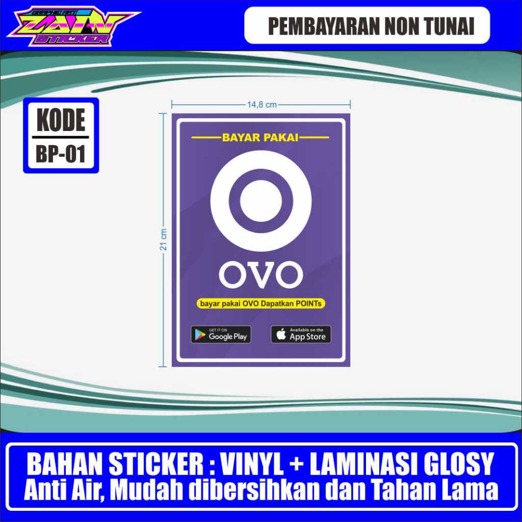 

STIKER PEMBAYARAN NON TUNAI + LAMINATING GLOSSY/DOFF