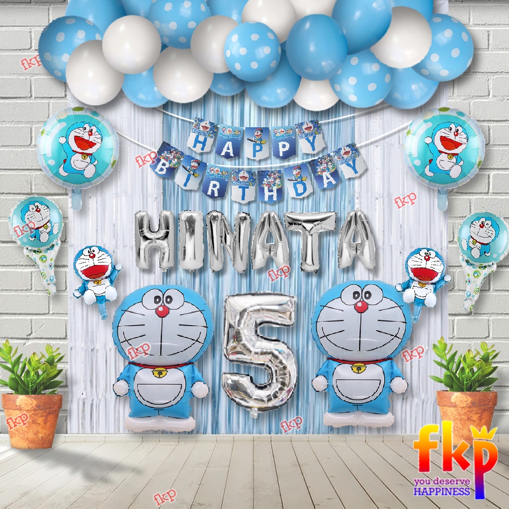 Fun Kids Party Set Dekorasi Ulang Tahun tema Doraemon / Ultah Doraemon / BIrthday doraemon / Nobita 