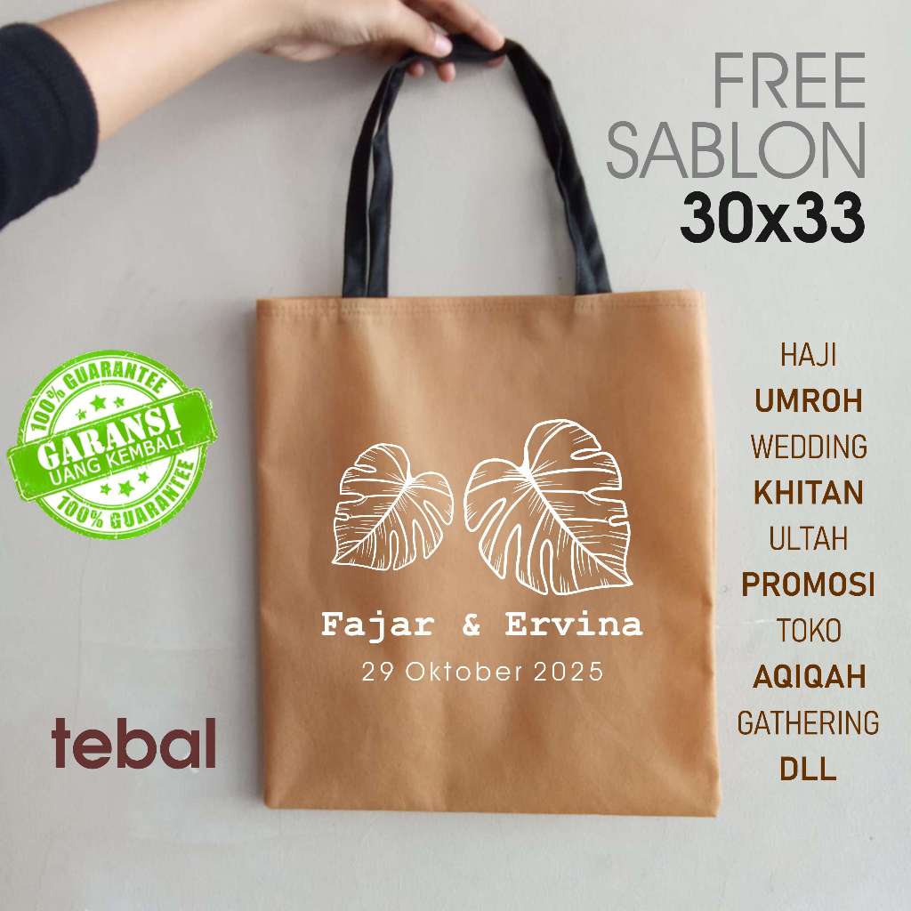 

mamisouv | Tas Hajatan Goodiebag size 30x33 Pernikahan, Aqiqah, Haji Umroh, Ultah, Khitan