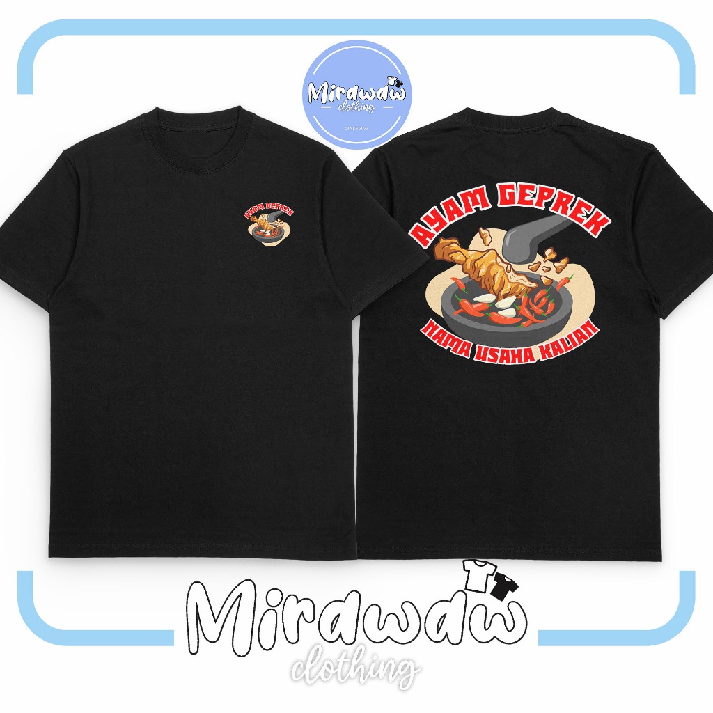 Kaos Makanan Ayam Geprek Gratis Nama Kamu Baju Distro