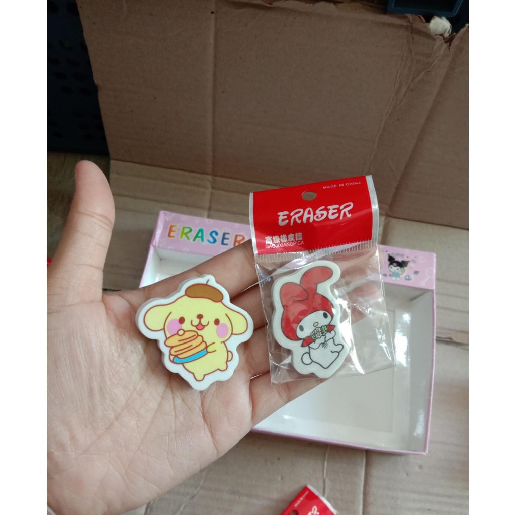 

48 pcs Penghapus gepeng sanrio eraser varian termurah terjangkau kado imut bisa cod