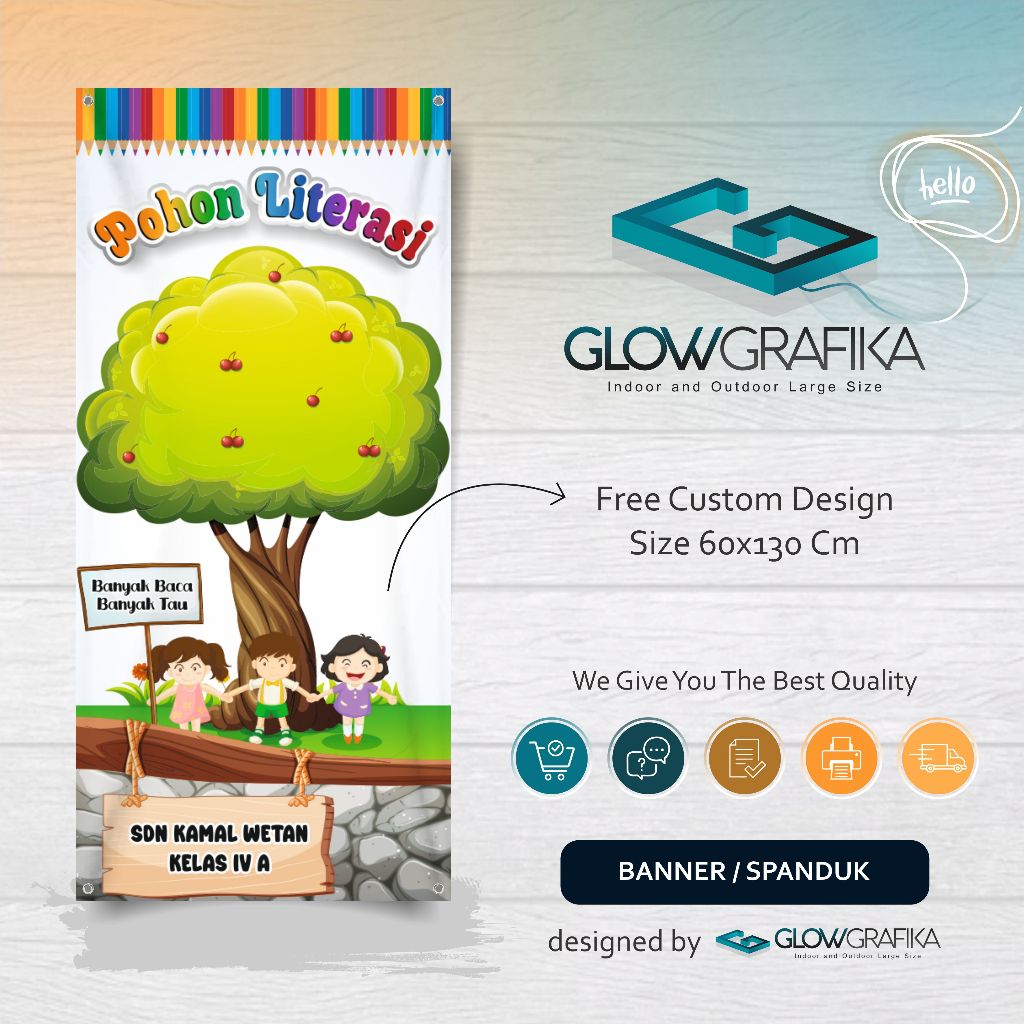 Cetak Spanduk Banner Pohon Literasi Model D