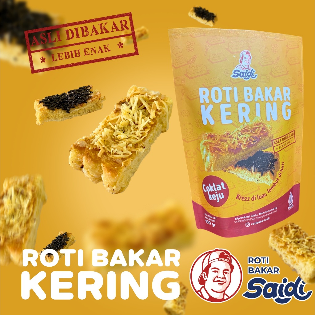 Roti Kering - Roti Bakar Saidi Kering Coklat Keju - ASLI DIBAKAR - Krezzz diluar lembut didalam