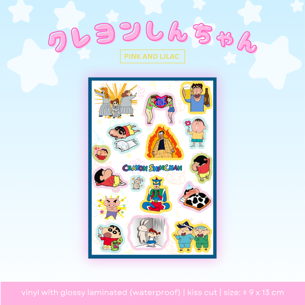 

Sticker Sheet Crayon Shinchan | Deco Sticker Vinyl Waterproof