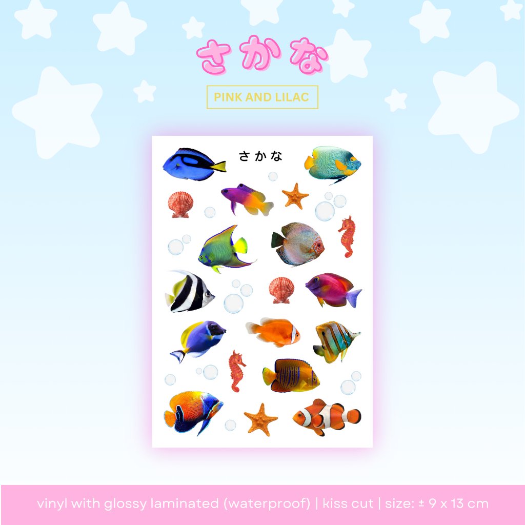 

Sticker Sheet Sea Fish | Deco Sticker Vinyl Waterproof