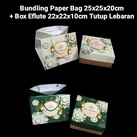 

( 1 pcs ) Paket Bundling Paperbag Box Hampers Lebaran Kotak Kardus Parcel Eid Mubarak