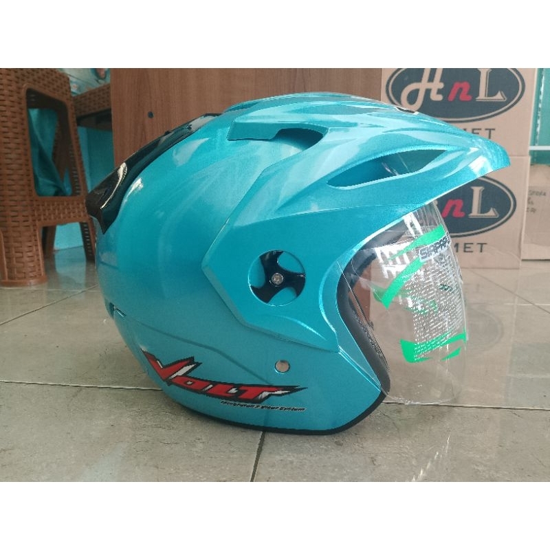 Helm Vog Volt Ice Blue Double Visor Original