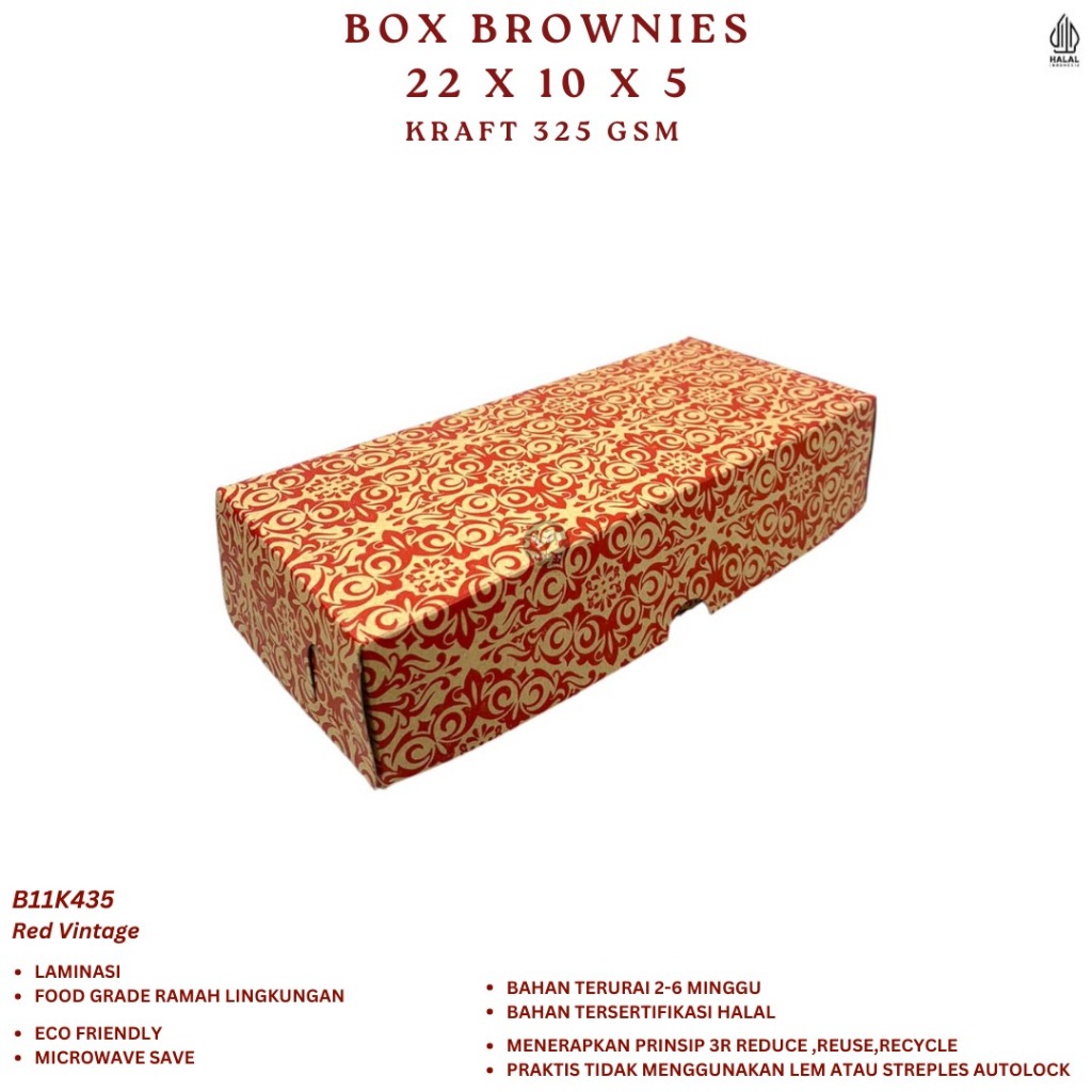 Dus Brownies 22 Dus 22x10x5 325 Gsm Laminasi (B11K435-22X10X5 Cm)