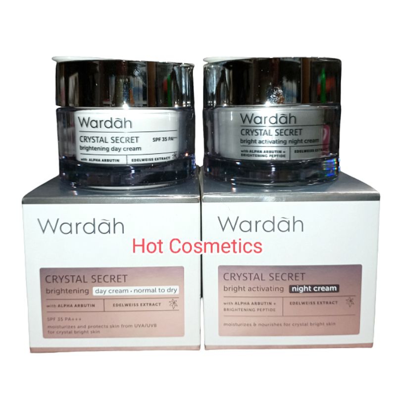 Paket Pelembab Siang dan Malam Wardah Crystal Secret | Day & Night Cream Wardah Crystal Secret 100% 