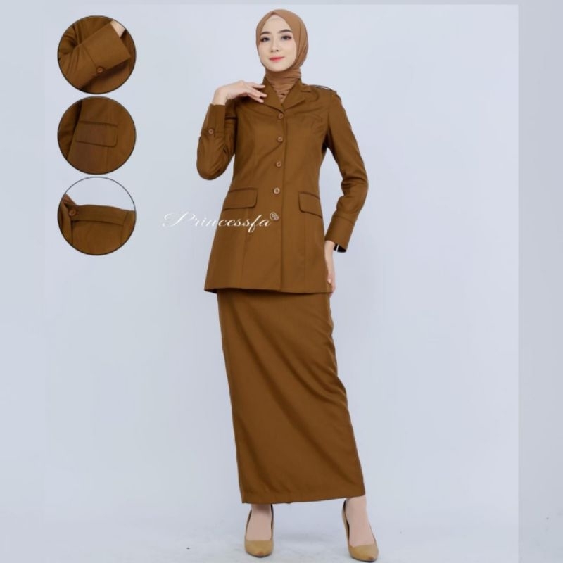 Seragam Pemda Aceh Princessfa Blazer PNS Pegawai Negeri Pemda gelap Blazer Pemda Aceh Warna terbaru