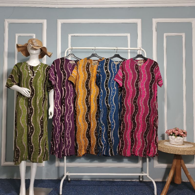 DASTER NAJWA motif salur Batik Cap Premium Resletimg Depan Busui Terbaru By ISTANA DASTER PEKALONGAN