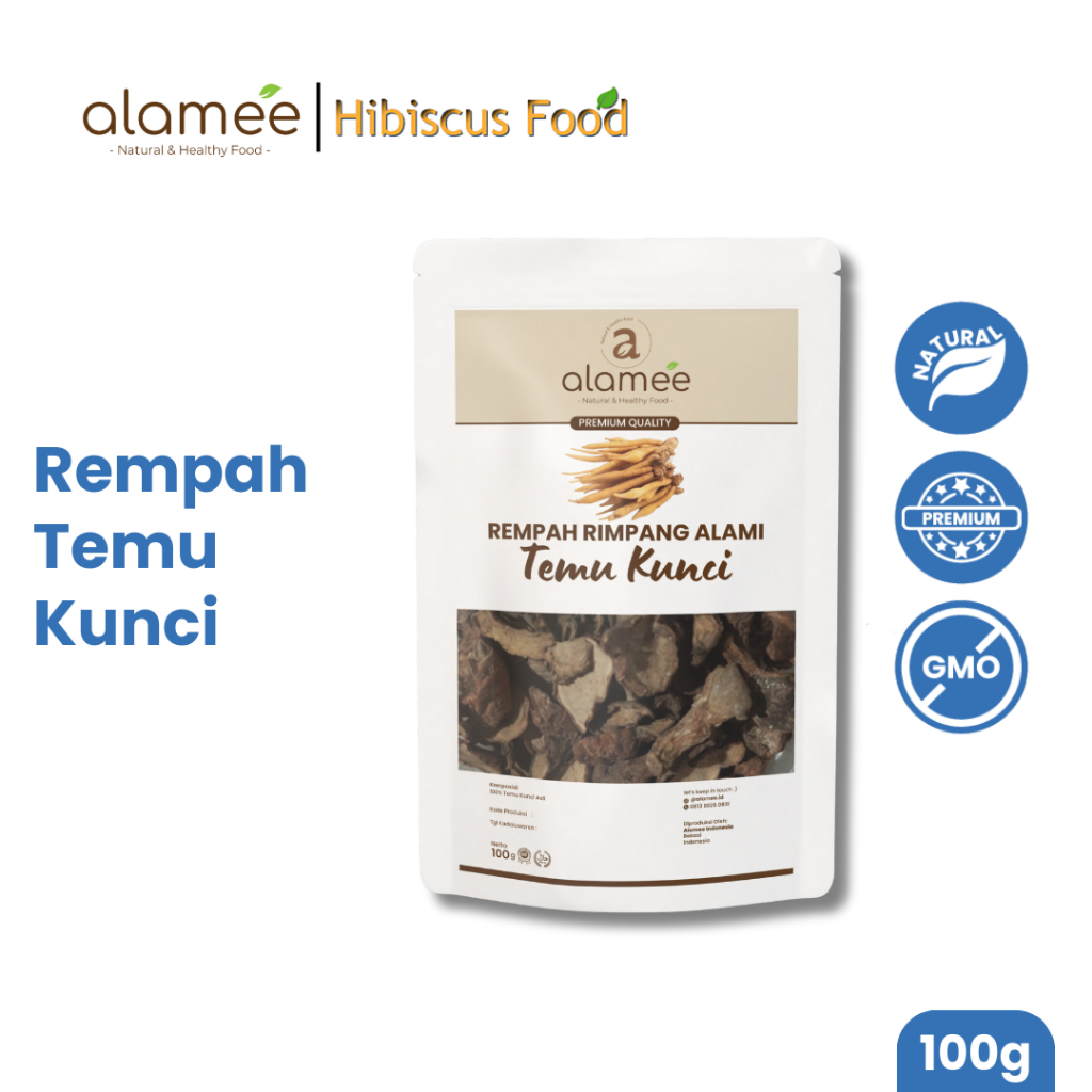 

ALAMEE Temu Kunci Kering Fingerroot Rempah Rimpang Alami Iris Bumbu Seasoning Masakan Masak 100gr