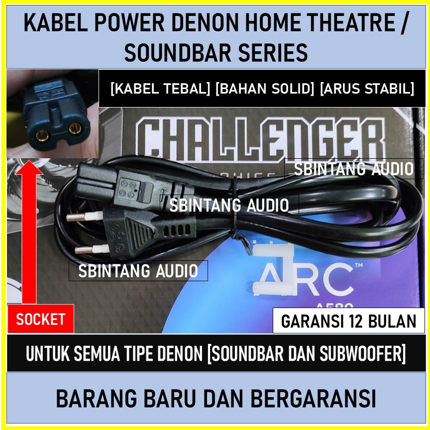 Kabel power home theatre DENON DHTS soundbar subwoofer terbaru