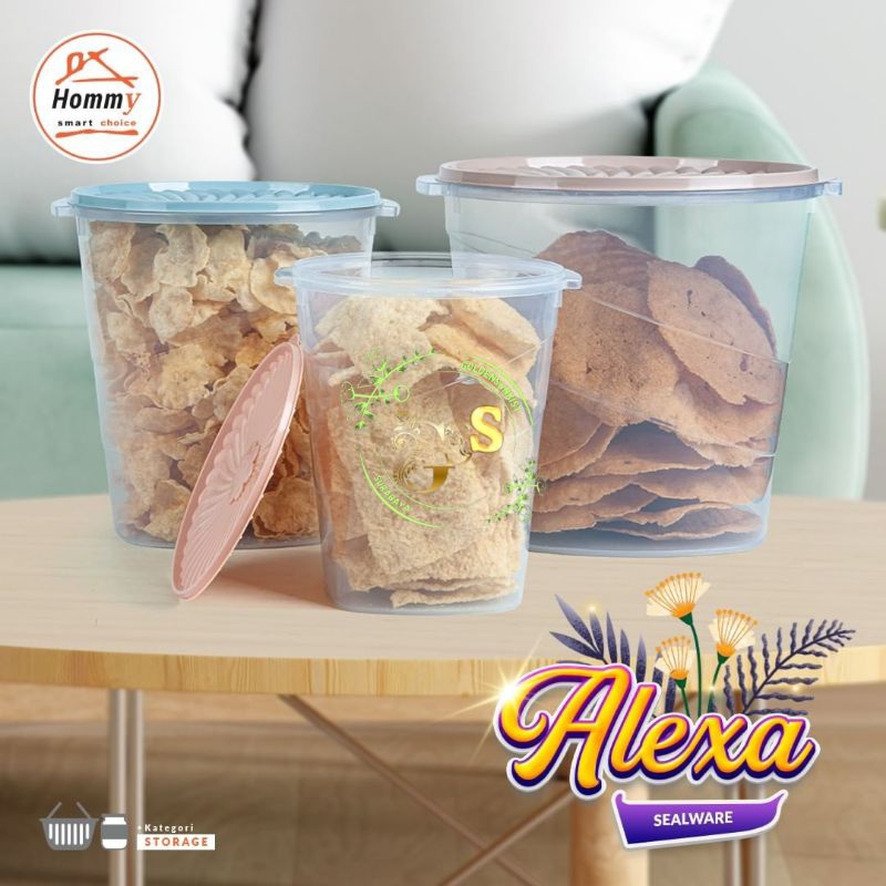 HOMMY Sealware Alexa / Wadah Krupuk / Wadah Krupuk Besar / Toples Krupuk / 6 PCS