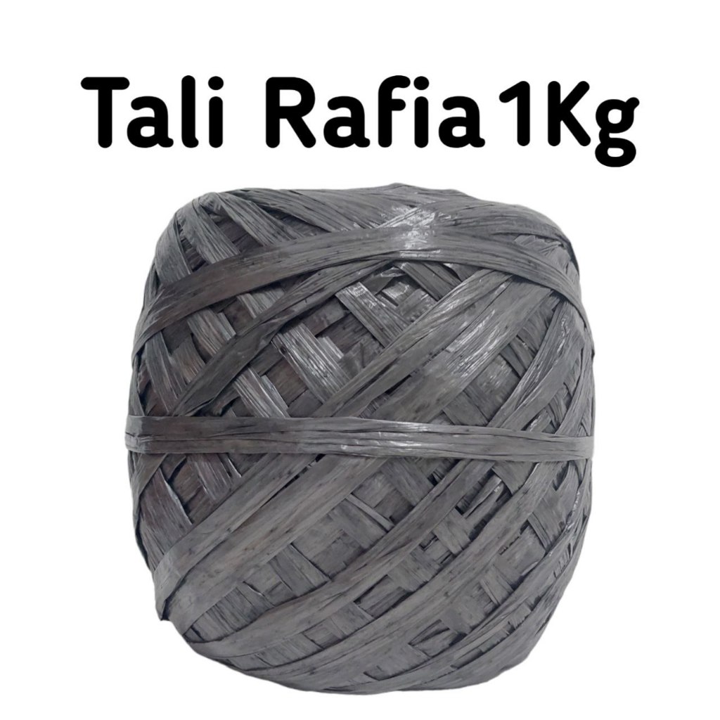 

(DI JAMIN BERAT REAL) TALI RAFIA 1 KG Hitam dan Netral Tebal