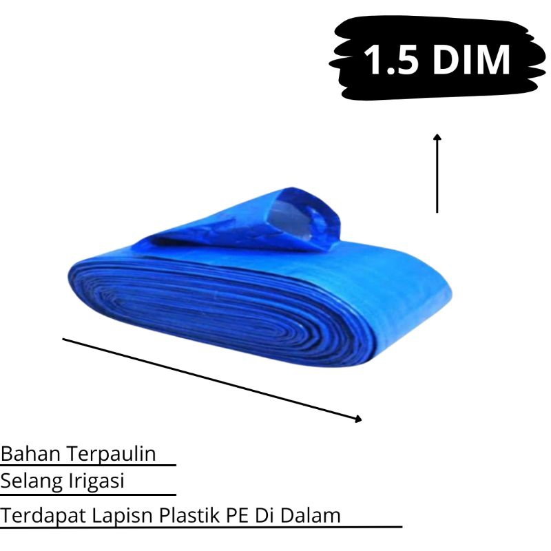 Selang Terpal 5 Meter Alkon 1,5inci Selang Pembuangan Pompa Air 1,5Dim Selang Terpal Mesin Sedot Air