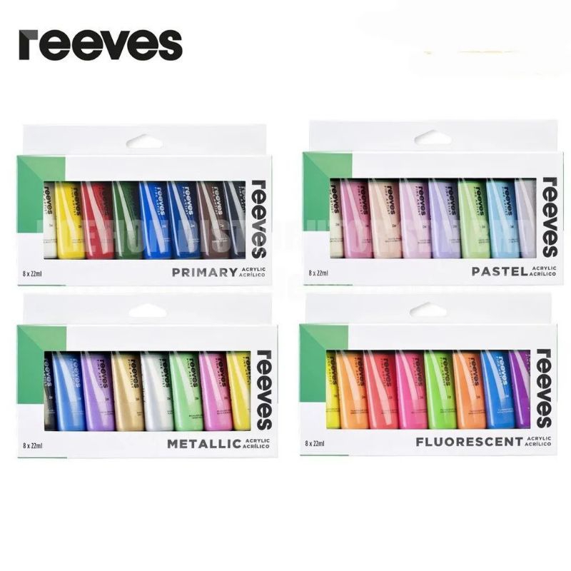 

Set Cat Akrilik | Reeves 8x22ml Warna Spesial