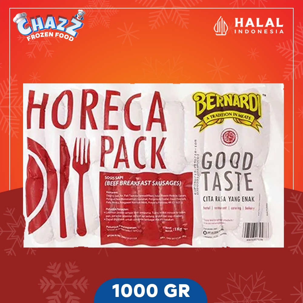 

Bernardi Horeca Sosis Sapi 1KG (VP) - Harga Promo Kemasan Baru
