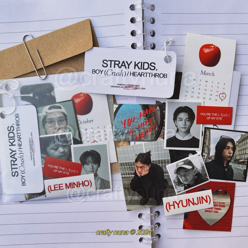 

STRAY KIDS BOY CRUSH HEARTTHROB STICKER PACK AESTHETIC fanmade stiker set boyfie boyfriend material ate skz