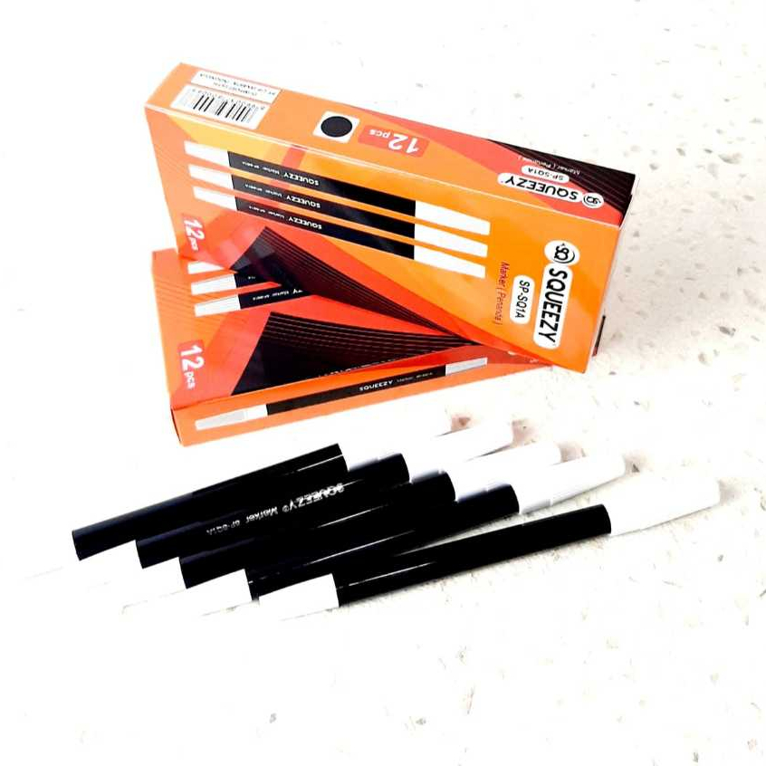 

HARGA GROSIR 1KOTAK / 12 PCS SPIDOL MARKER SP-SQ1A SQUEEZY
