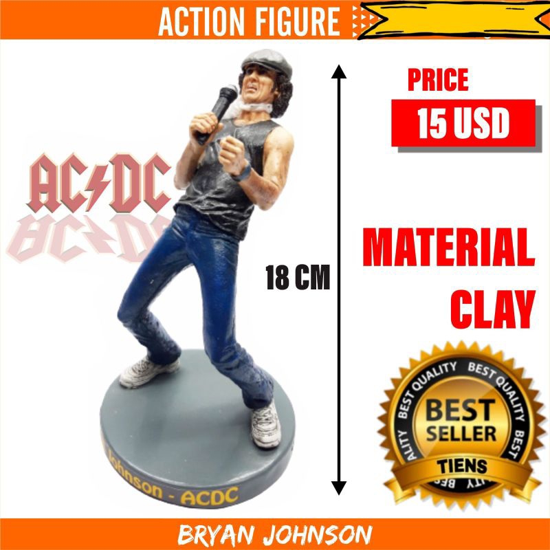 Action figure brian johnson ACDC hiasan properti rumah hiasan rak dinding pajangan rak