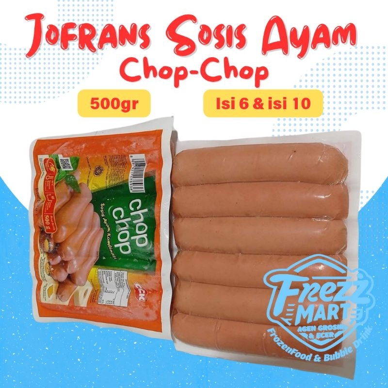 

Jofrans Sosis Ayam Chop-Chop isi 6 & isi 10 500gr Chicken Franks Sausage.