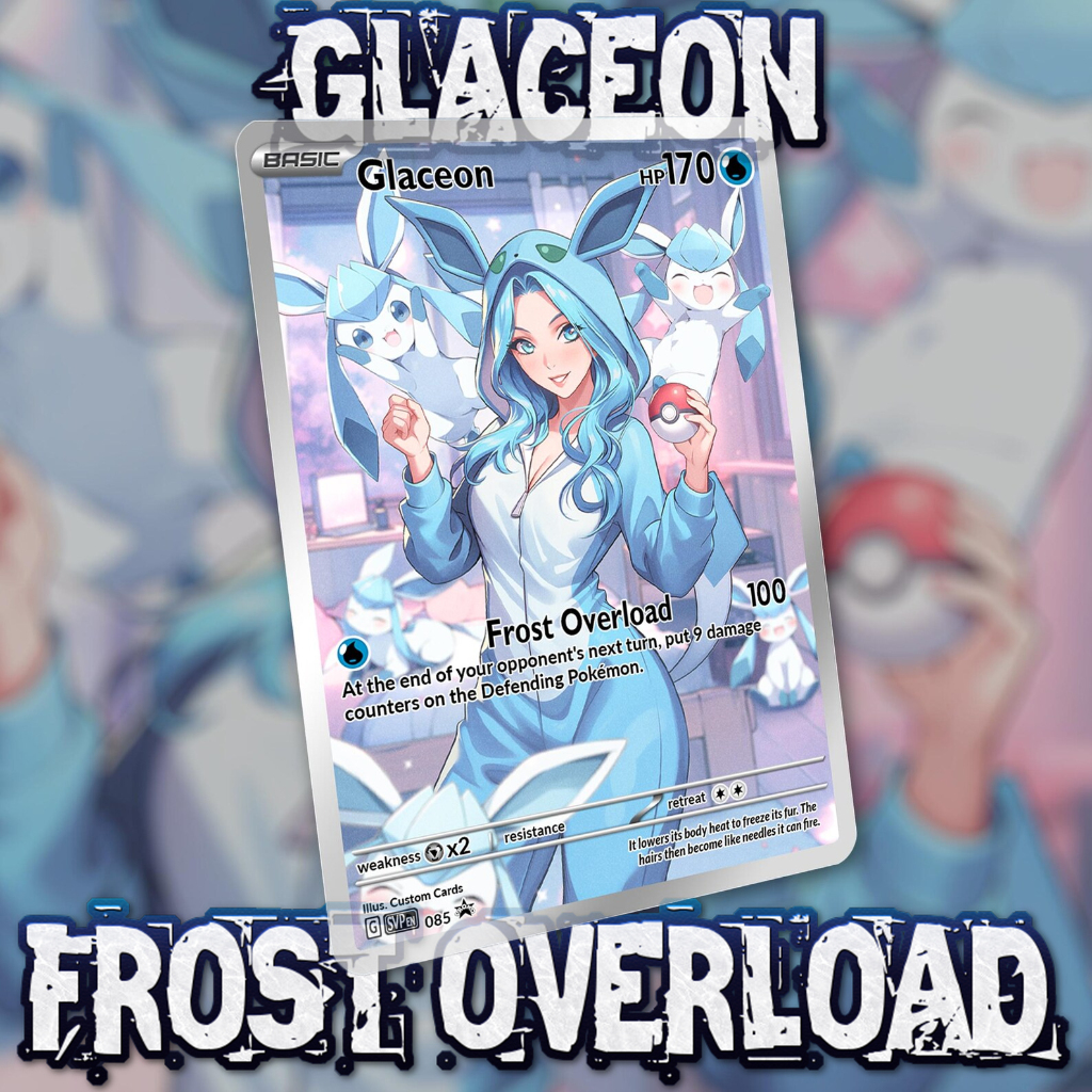 KARTU POKEMON TCG HOLOGRAM ENGLISH VERSION FULL ART - GLACEON FROST OVERLOAD