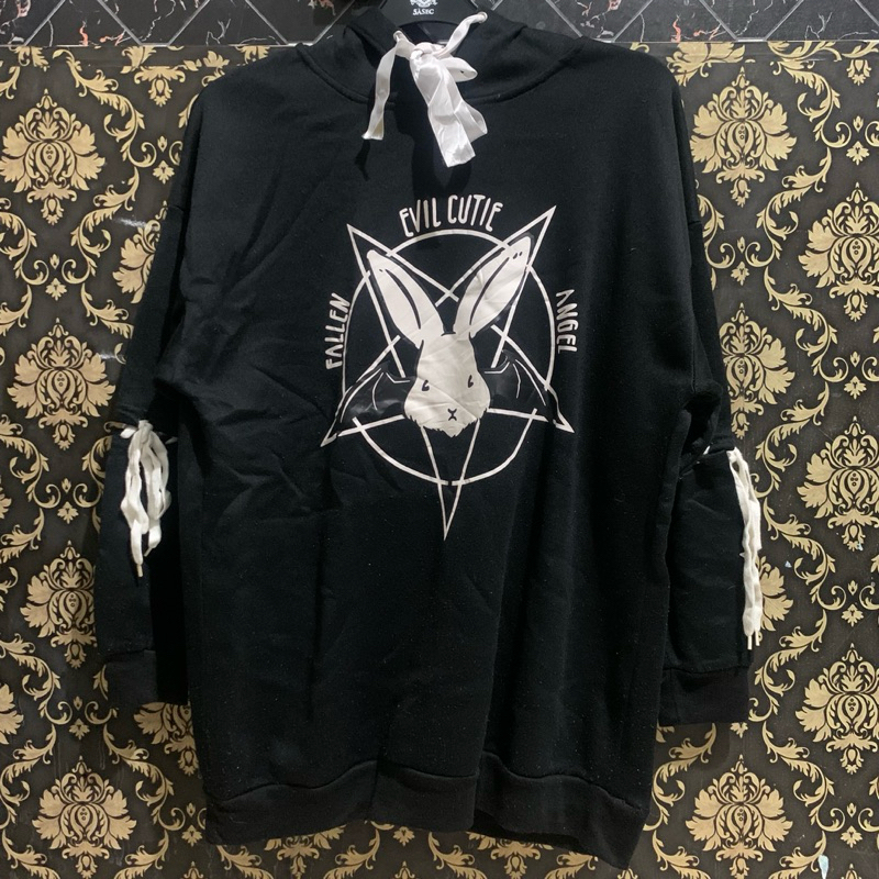 BSH Hoodie/Jaket Hitam Evil Cute Oversize Punk Style