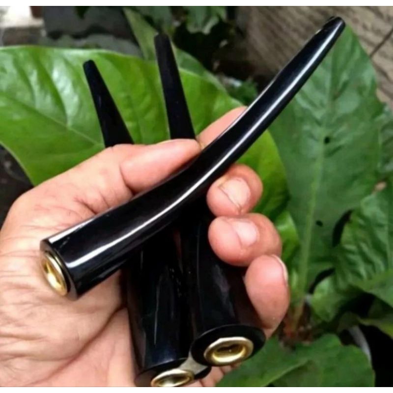 Once pipa tanduk impor panjang 11-12 cm harga murah warna glowing full hitam