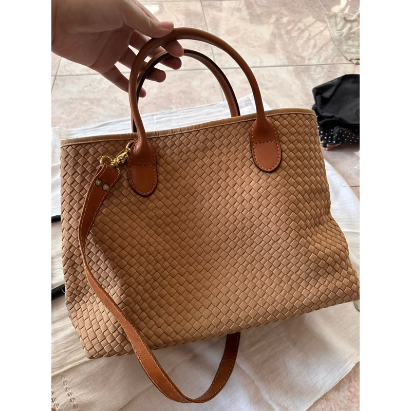 preloved tas anyam linette coklat