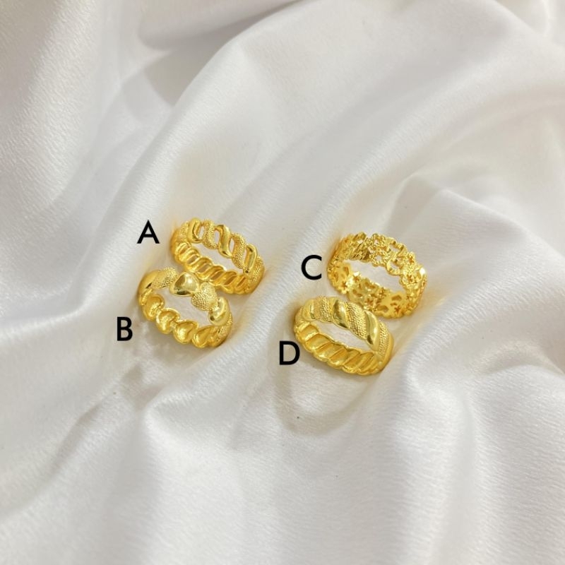 Cincin Lapis emas 24K xuping cincin emas cincin nikah cincin lamaran cincin tunangan