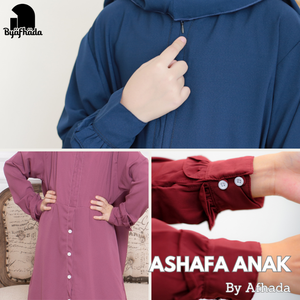 PREMIUM Baju gamis anak perempuan set cadar ashafa terbaru baju dan hijab instan syari free niqab