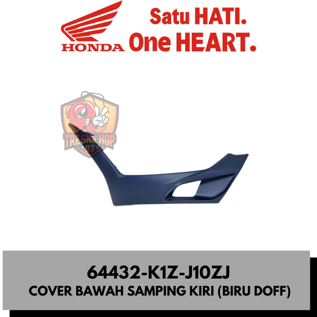 64432-K1Z-J10ZJ COVER BAWAH SAMPING KIRI (BIRU DOFF) PCX 160 ORIGINAL | COVER L FLOOR SIDE 64432K1ZJ