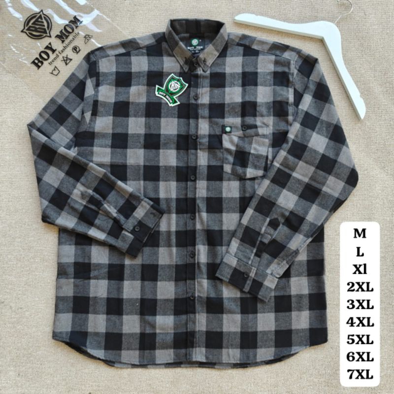 Kemeja Flannel Pria Jumbo Big Size 5XL - 6XL - 7XL Kemeja Fanel Pria Over Size Kemeja Flannel LD 130