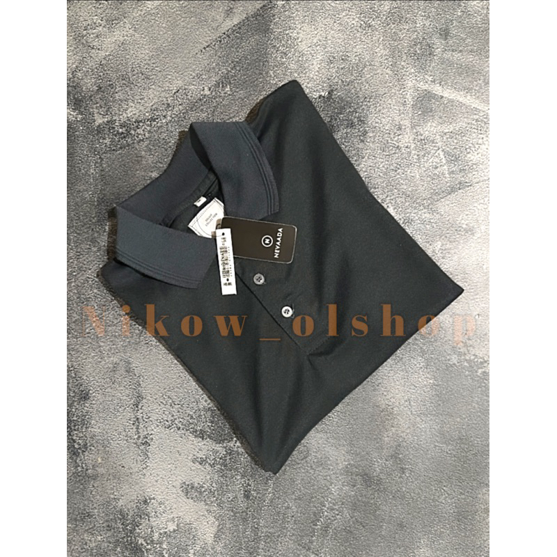 Baju Kaos Kerah Poloshirt Polos Abu Abu Berkerah Lengan Pendek Pria Wanita