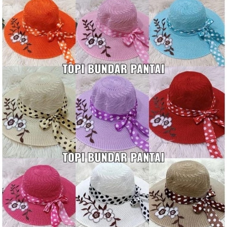 Produk Terupdate  Topi pantai Wanita Motif bunga import KekinianTOPI PANTAI WANITA DEWASA