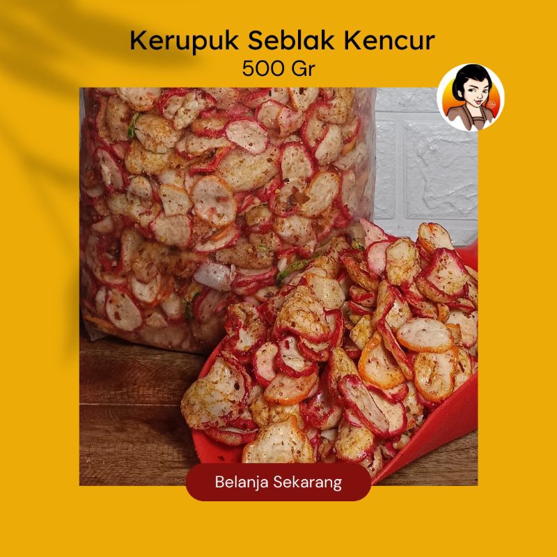 

KRUPUK SEBLAK KENCUR/ CAMILAN MAK'E/ CEMILAN KERUPUK SEBLAK KERING PEDAS/ CAMILAN PEDAS/ JAJANAN PEDAS/ SNACK KILOAN