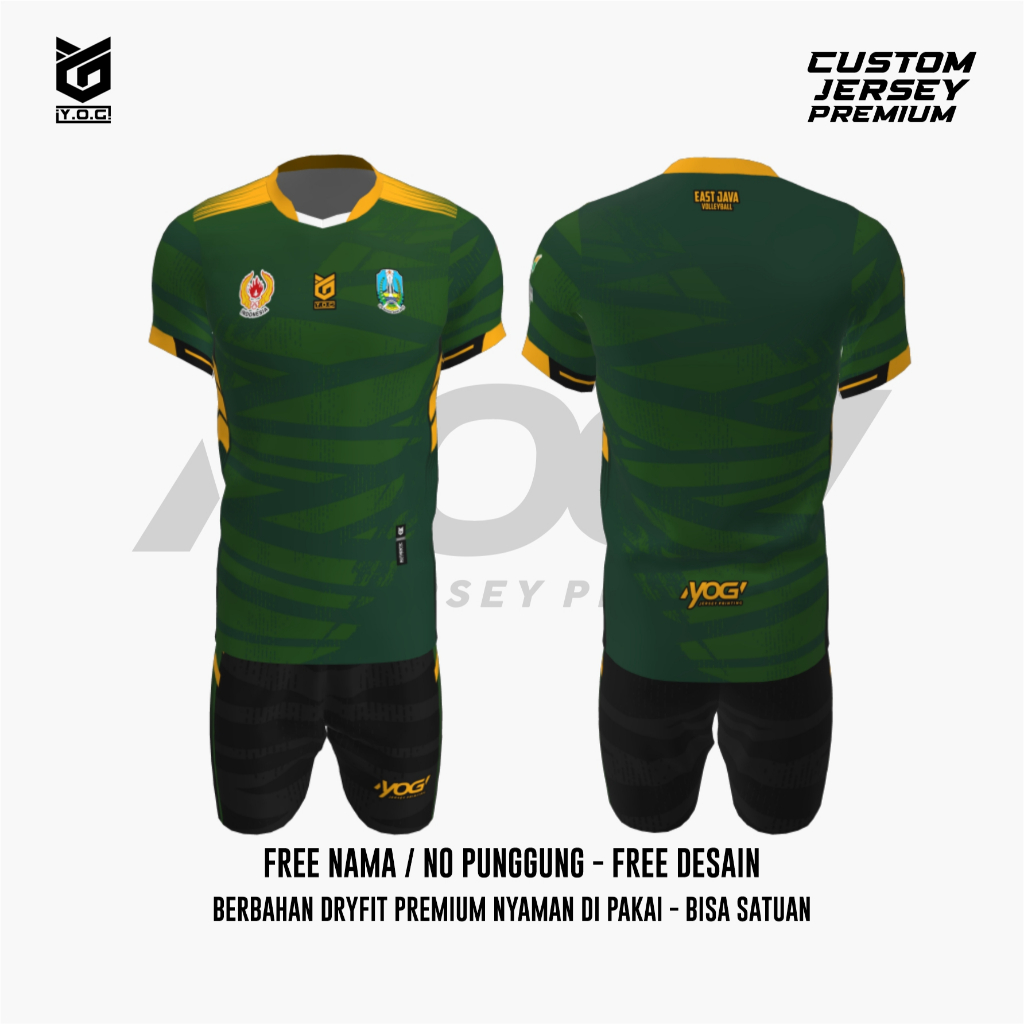 JERSEY SATUAN PON ACEH SUMUT (JATIM) 2024 (HIJAU) PREMIUM - PREORDER [ BISA CUSTOM NAMA / NOMOR / SP
