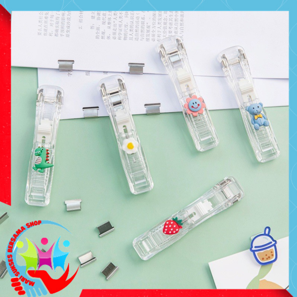

MSBS Kliper Penjepit Kertas Stapler Dorong Paper Clips Poratble Stainless Steel Staples Otomatis