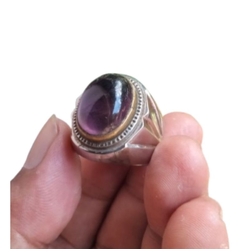 CINCIN BATU KECUBUNG UNGU ASLI KALIMANTAN