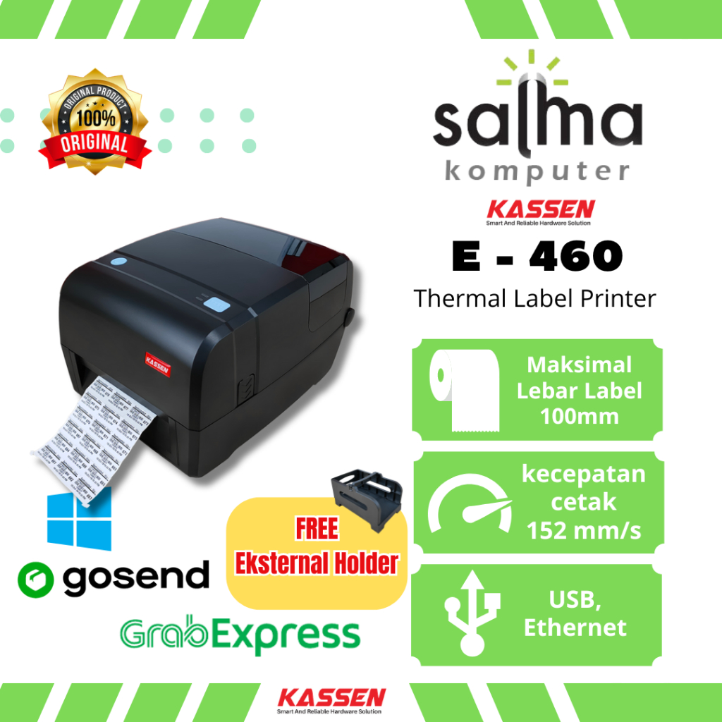 BARCODE LABEL PRINTER KASSEN E-460 /BARCODE PRINTER LABEL KASSEN E-460