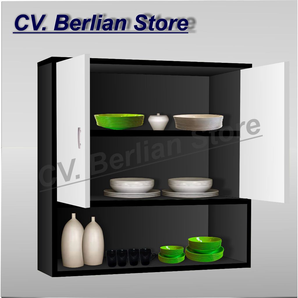 (KHIC4) Kitchen Set Atas 2 Pintu Minimalis Lemari Gantung Rak Dapur Minimalis Murah,  Lemari Dapur R