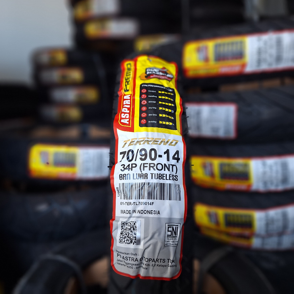Ban Depan Aspira Premio Terreno 70/90-14 ring 14 Tubeless
