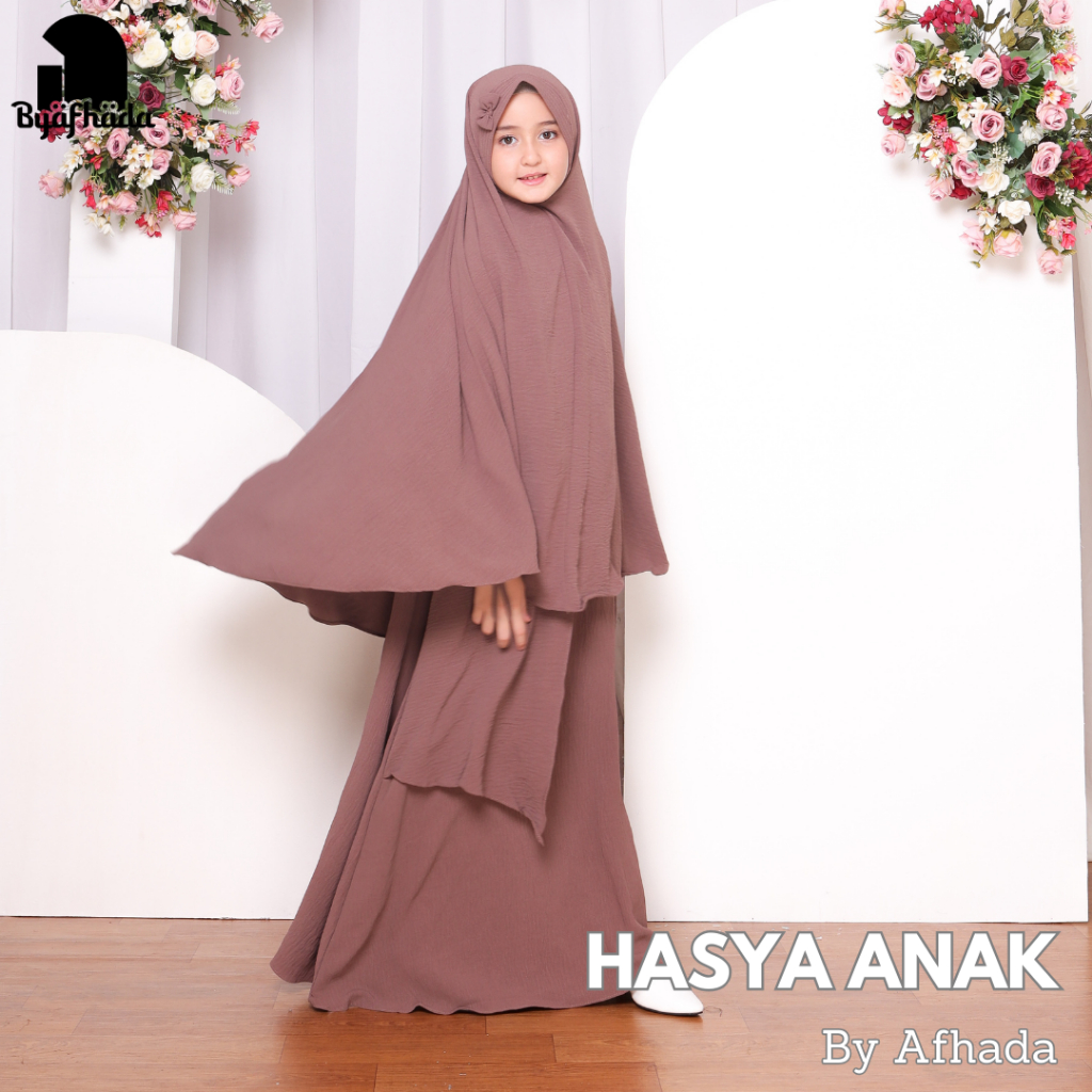 VALUE PACK BYAFHADA GAMIS ANAK CADAR HASYA TERBARU BAJU & HIJAB SYARI FREE NIQAB