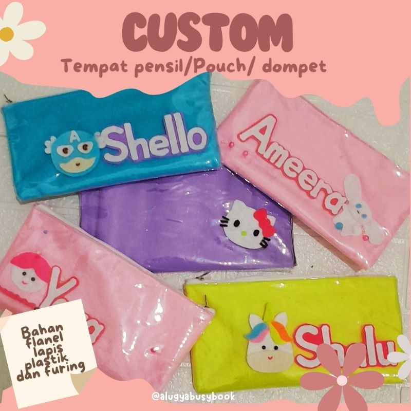 

Tempat Pensil/ Pouch/ Dompet Anak/ Souvenir Custom Nama dan Karakter