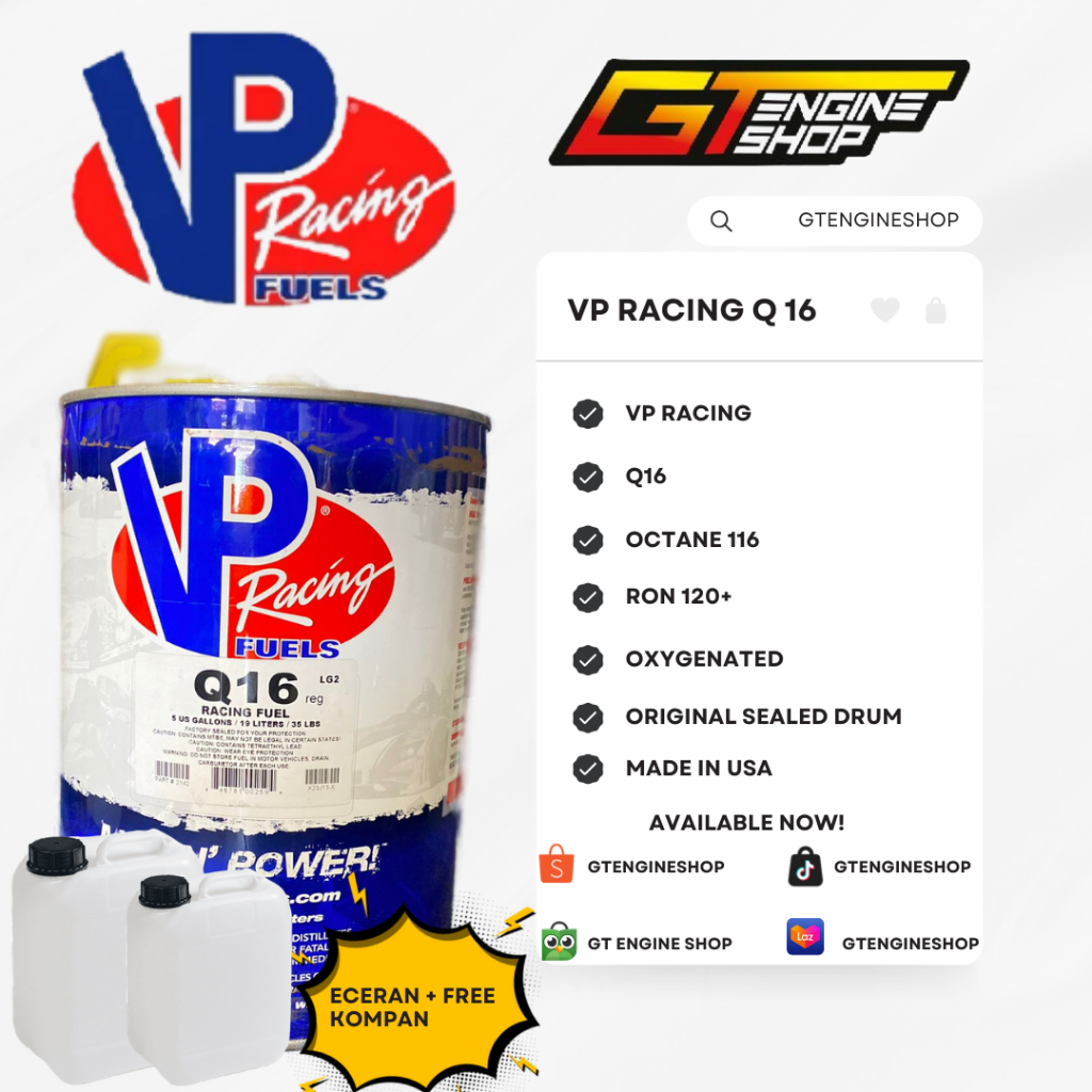 VP RACING Q16 VP RACING FUELS Q16 ECERAN PER 1 LITER FREE KOMPAN