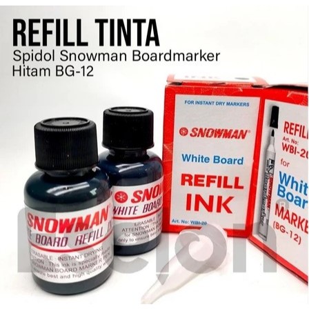 

[MaxMart] Refill Tinta Spidol Snowman BG-12 / Whiteboard Marker BG-12 BISA HAPUS / isi ulang tinta Snowman WBI-20