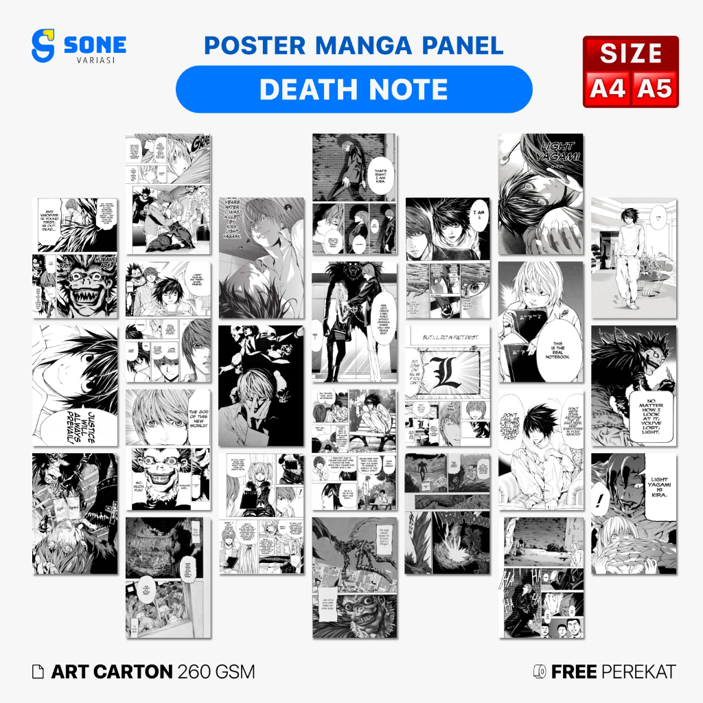 Poster Death Note Series Aesthetic Ukuran A5 Dekorasi Dinding